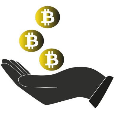 elele tutuşan bitcoin sembolünü kapat