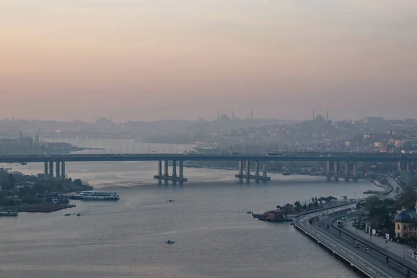 Панорама Стамбула Холма Панорама Лоти Ранним Утром Историческими Природными Связями — стоковое фото