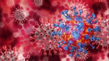 Coronavirus yüzen animasyon ve hareket efekti