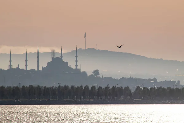 Istanbul Pavo Mayo 2021 Silueta Las Mezquitas Estambul Costa Yedikule — Foto de Stock