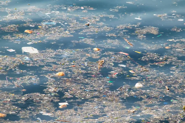 Basura Superficie Del Mar Contaminación Marina Medioambiental — Foto de Stock