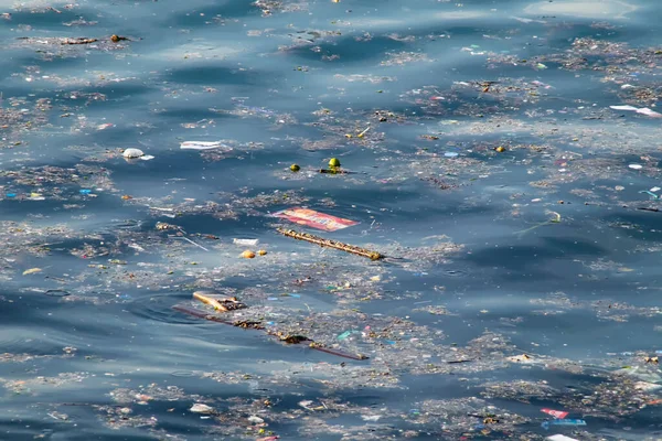 Basura Superficie Del Mar Contaminación Marina Medioambiental — Foto de Stock