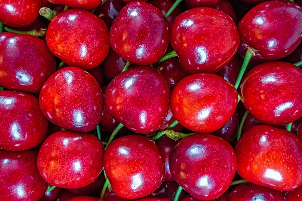 Listo Para Comer Cerezas Una Caja — Foto de Stock