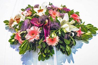 Çiçek buketini kapat.