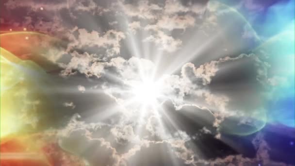 Sol Brillante Nubes Dramáticas — Vídeo de stock
