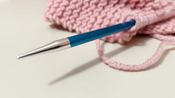 Close Knitting Wool Knitting Background — Stock Photo, Image