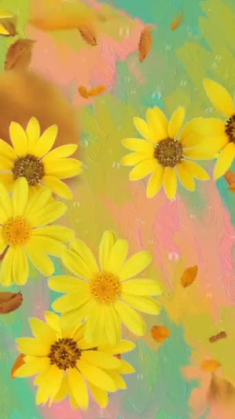 Πολύχρωμο Φόντο Λουλούδια Μαργαρίτα — Αρχείο Βίντεο
