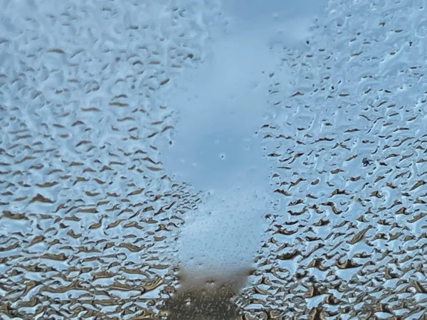 Close Regendruppels Druppels Het Glas — Stockvector