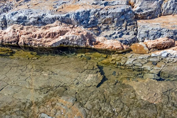 Kıyı Kayalıkları Kaya Yüzeyleri Doğada — Stok fotoğraf