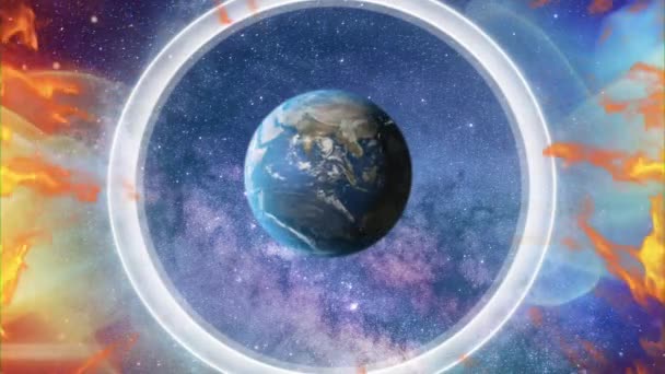 Nekonečný Vesmír Naše Země Globální Oteplování — Stock video