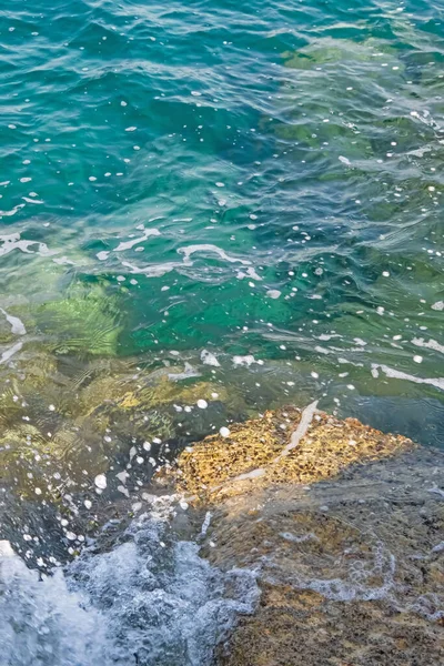 Прозорі Блакитні Води Егейського Моря Туристів Які Люблять Відпочинок Море — стокове фото