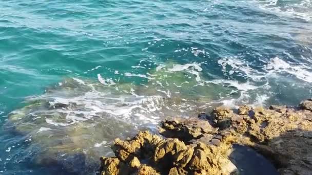 Aguas Claras Azules Del Mar Egeo Para Los Turistas Que — Vídeo de stock