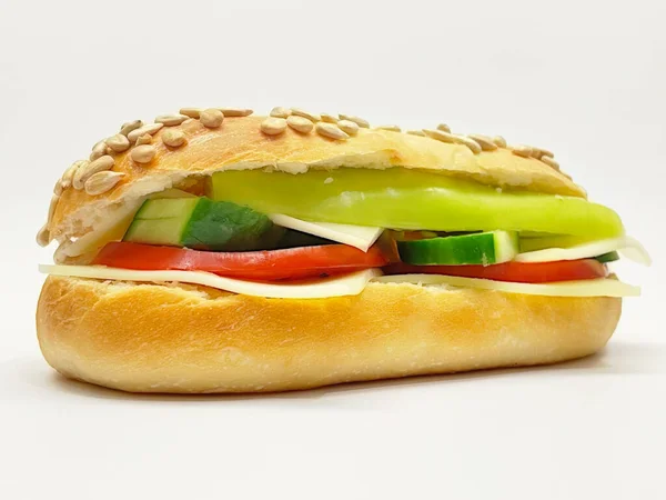 Fertig Sandwich Zum Frühstück Essen — Stockfoto