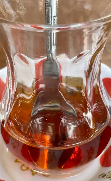 Traditional Turkish Tea Glass Cup — Stock Photo, Image