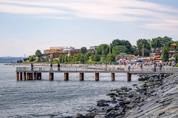 Florya Istanbul Turkey July 2021 Summer People View Marmara Sea — Stock Photo, Image