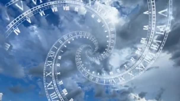 Nuvens Céus Tempestuosos Com Espiral Figuras — Vídeo de Stock