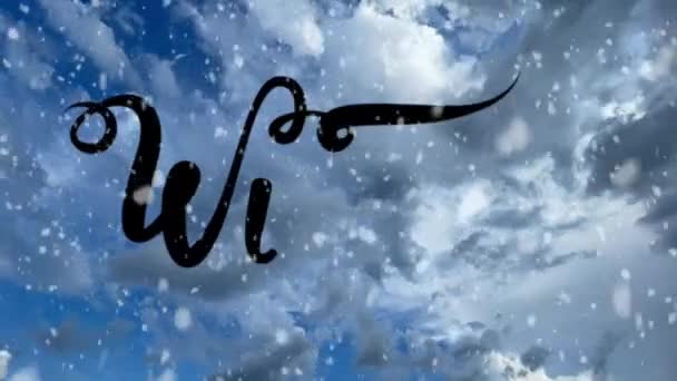 Winter Wolken Und Schneefall — Stockvideo