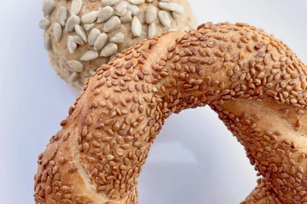 Close Pronto Para Comer Refeição Tradicional Turca Simit — Fotografia de Stock