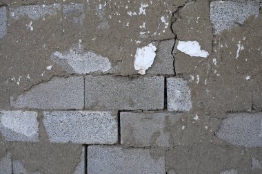 Hasarlı kerpiç duvarları, çamurla kaplanmış duvarlar.,