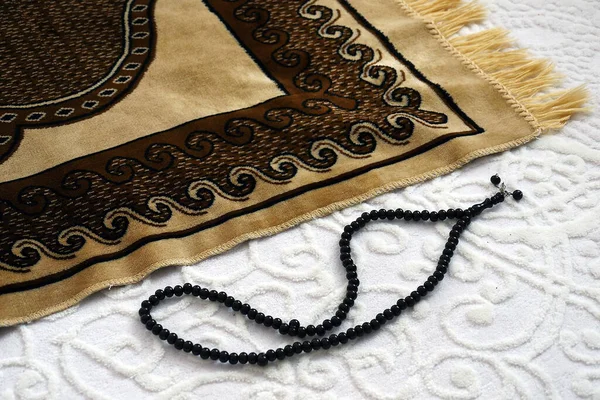 Tapis Prière Chapelet Tapis Prière Chapelet Pour Culte Islam — Photo