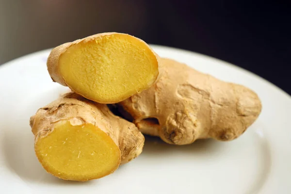 Fresh Ginger Root Tonsillitis Cold — Stock Photo, Image