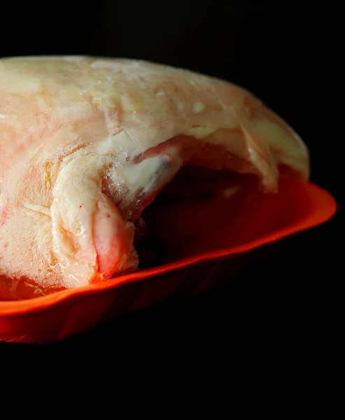 Куриная Вырезка Куриное Мясо Замороженные Морозильнике — стоковое фото