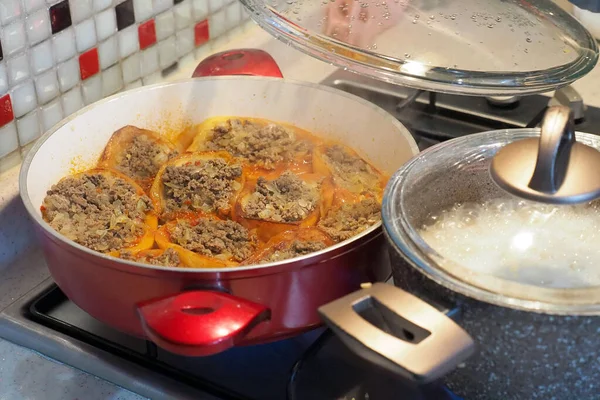 Harina Carne Preparada Para Iftar Ramadán Ramadán Cocina — Foto de Stock