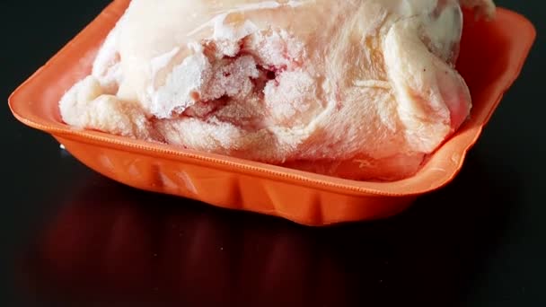 Csirke Szűzpecsenye Csirkehús Fagyasztva Nofrost Hűtőszekrényben — Stock videók