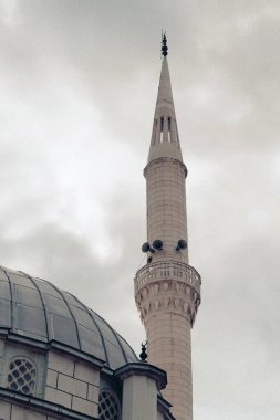 Bir cami minaresi, yakın çekim minaresi, hindideki İslam ve cami.,