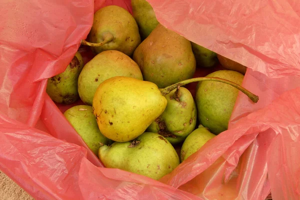 Gran Cantidad Pera Natural Fruta Pera Orgánica Una Bolsa — Foto de Stock