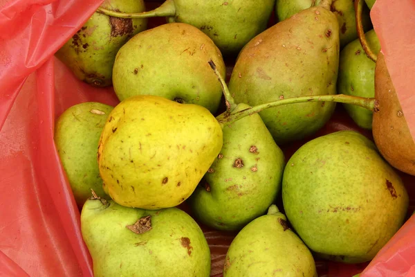 Gran Cantidad Pera Natural Fruta Pera Orgánica Una Bolsa — Foto de Stock