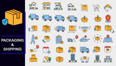 packaging and shipping icons