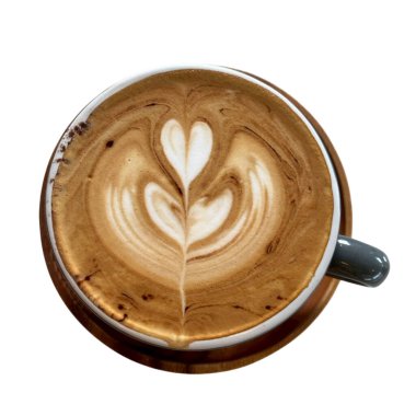 Beyaz arka plan üzerinde sıcak cappuccino