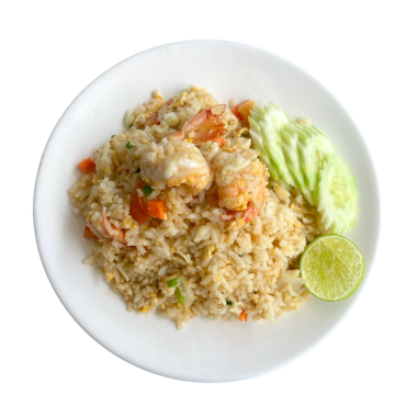 hrimp fried rice white background