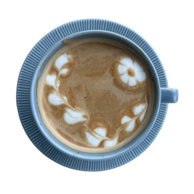 Beyaz arka planda bir fincanda kahve