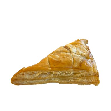 Beyaz arkaplanda körili tavuk turtası