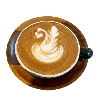  Beyaz arka planda bir fincanda kahve