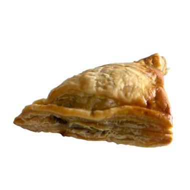 Beyaz üzerine izole edilmiş ton balıklı turta