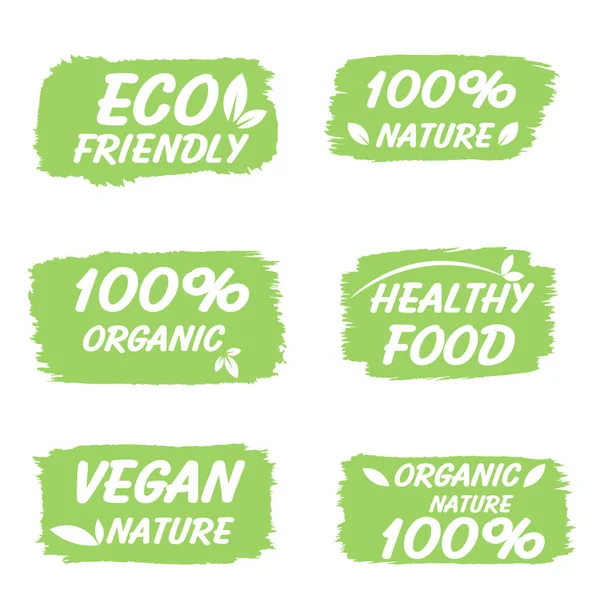 Çevre dostu çıkartmalar ve yeşil organik ürün etiketleri