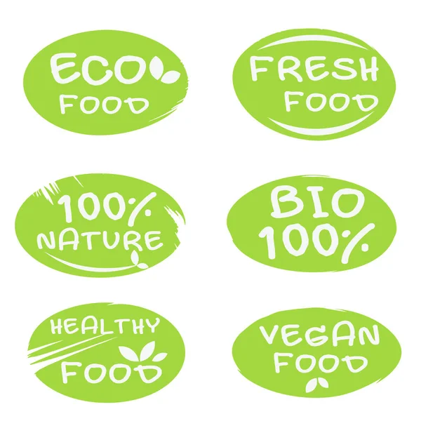 Çevre dostu çıkartmalar ve yeşil organik ürün etiketleri