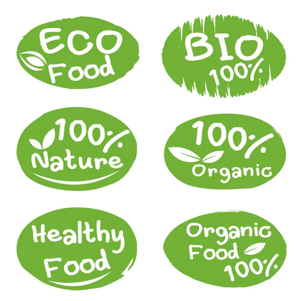 Çevre dostu çıkartmalar ve yeşil organik ürün etiketleri