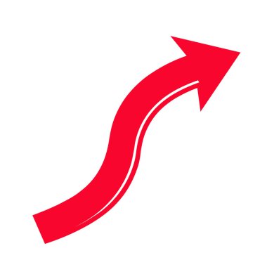 Beyaz arkaplanda kırmızı ok