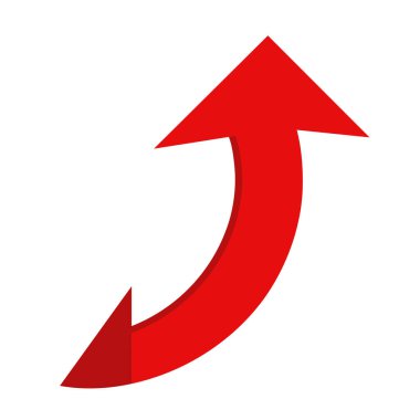 Beyaz arkaplanda kırmızı ok