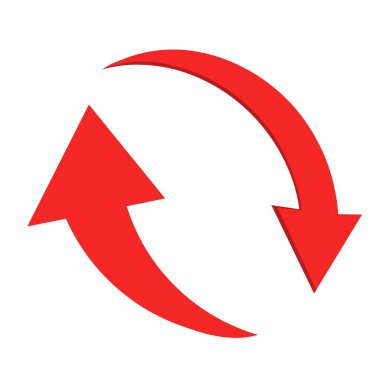 Kırmızı oku beyaz arkaplana yerleştir