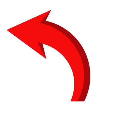 Beyaz üzerine kırmızı ok