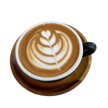 Beyaz arka planda bir fincanda kahve