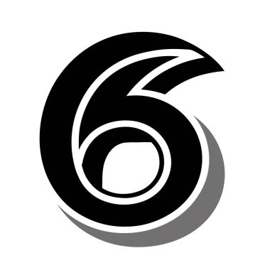 logo harfi numara 6 vektörü