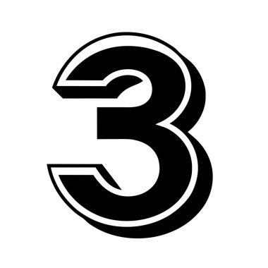 logo harfi numara 3 vektörü