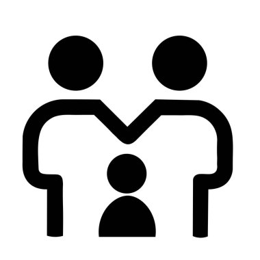 Beyaz arkaplanda aile simgesi