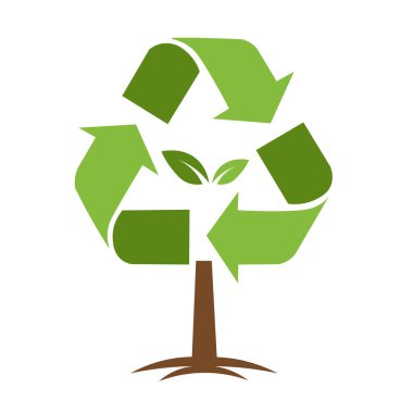 logo yeşil ok çevre dostu vektörü